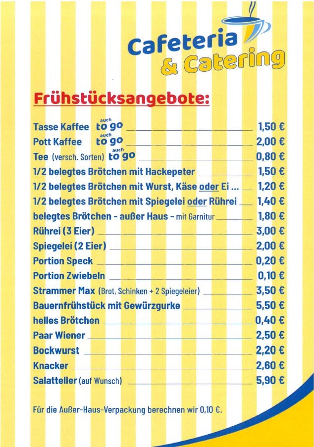 Frühstückskarte